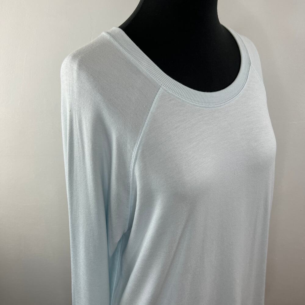 ATHLETA Light Blue Long Sleeve Scoop Neck Mindset Modal Pullover Sweatshirt Sz L - Picture 4 of 8